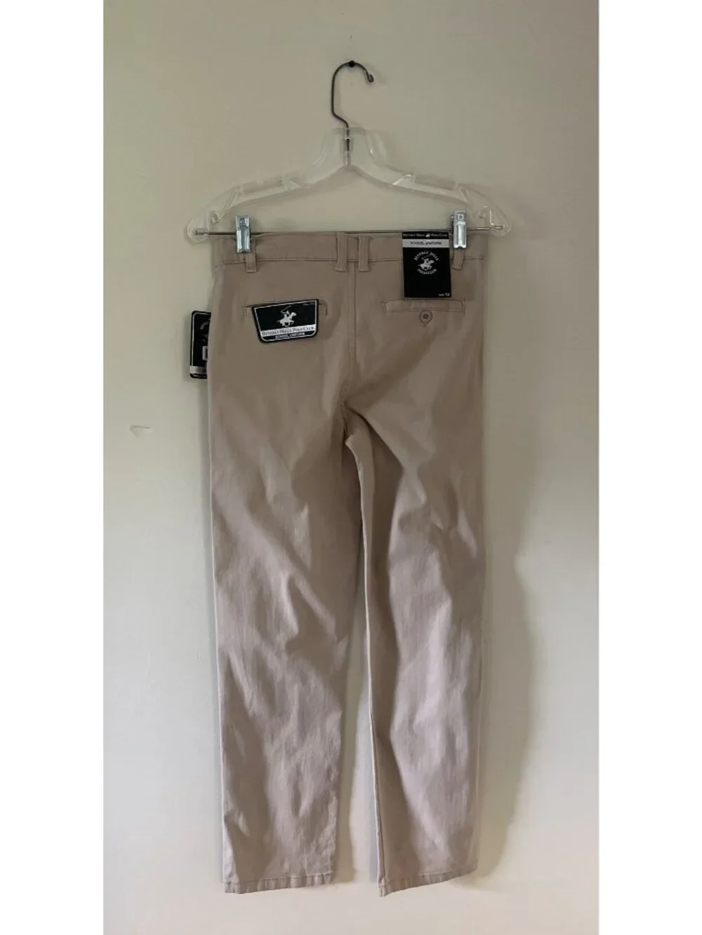 NWT Beverly Hills Polo Club Boys Size 12 Tan School Uniform Pants Adjustable